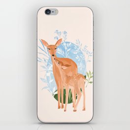 Mother Deer and Fawn (Sky) iPhone Skin