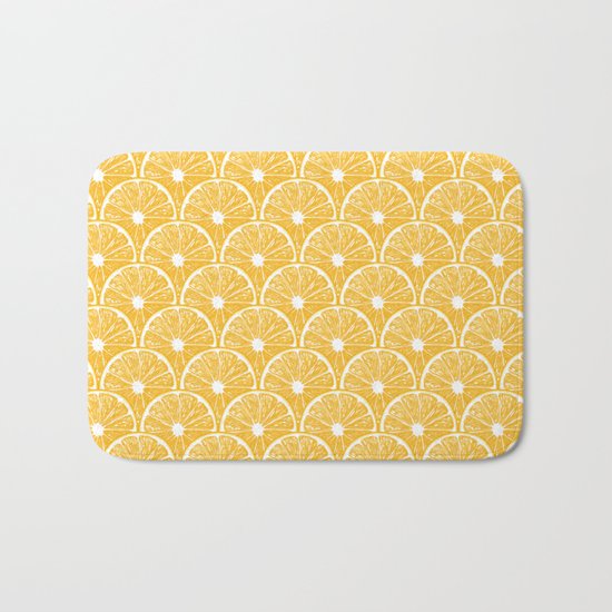 Orange slices, tropical fruit pattern design Bath Mat