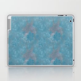 Blue Floral Leaves Batik Pattern Laptop Skin