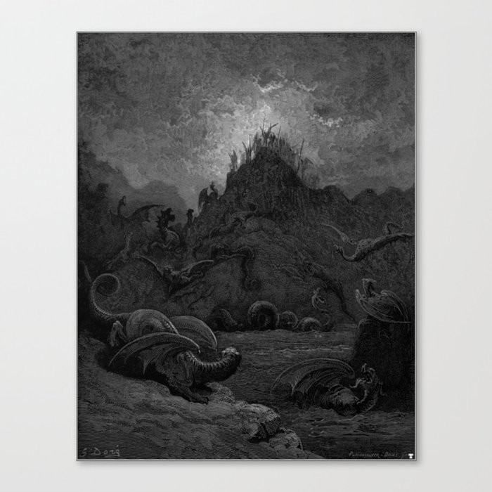 The Angels look over Hell Gustave Dore Canvas Print