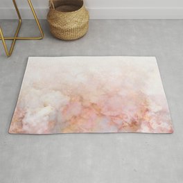 Beautiful Pink and Gold Ombre marble under snow Area & Throw Rug