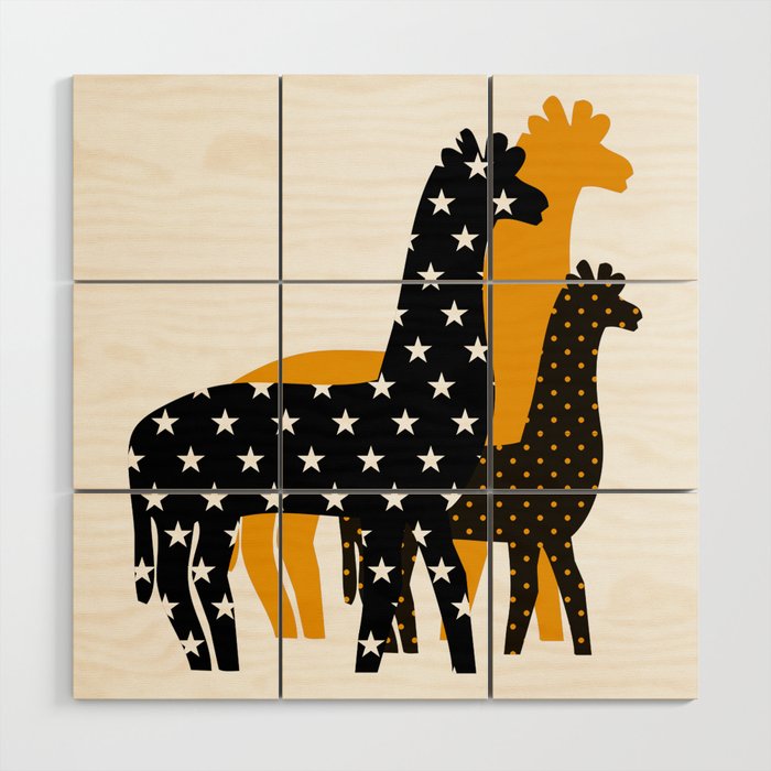 Giraffe Parade Wood Wall Art