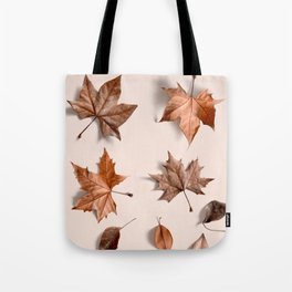 Forest Leaves on Tan Beige Cream Tote Bag