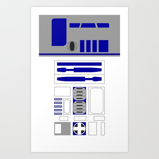 Star Wars R2D2 Vector Art Print