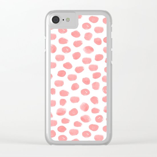 Natalia - abstract dot painting dots polka dot minimal modern gender neutral art decor Clear iPhone Case