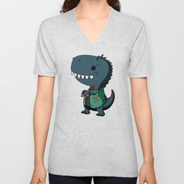 Wash Dinosaur V Neck T Shirt