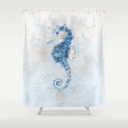Cute Seahorse Splash Shower Curtain