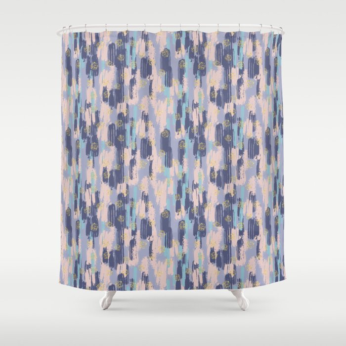 Abstract Brush Pattern Shower Curtain