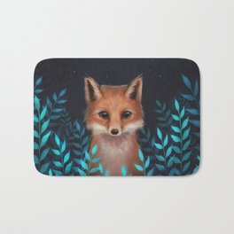 Fox Bath Mat | Digital, Nature, Art, Adorable, Leaves, Autumn, Beautiful, Animal, Cozy, Pet 