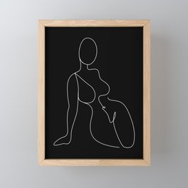 Curvy Body Line in black / Female figure in lines / Explicit Design Framed Mini Art Print