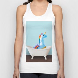 Playing unicorn horse in bathtub Tank Top