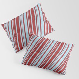 [ Thumbnail: Light Blue & Brown Colored Lines Pattern Pillow Sham ]