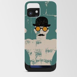 a cool strong man with a mustache iPhone Card Case