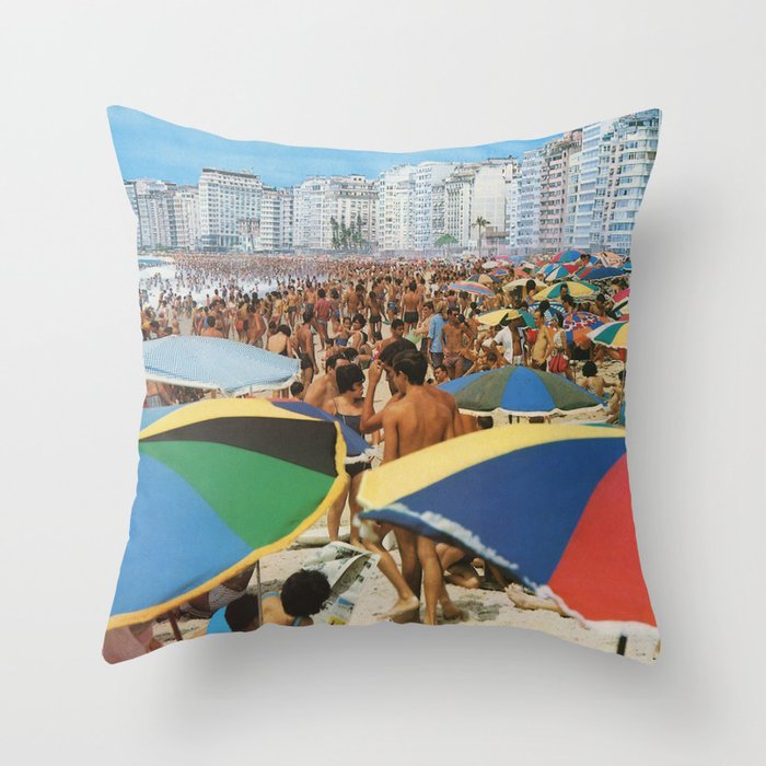Vintage Copacabana Throw Pillow