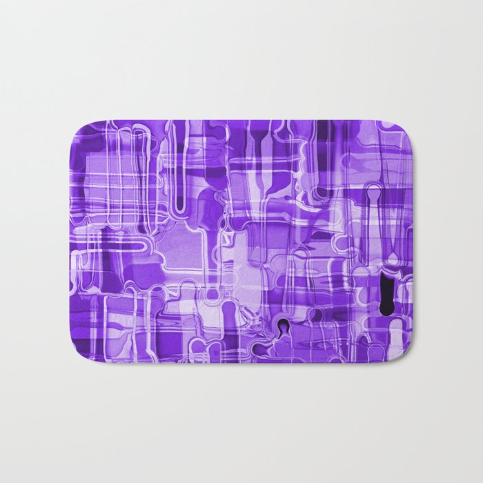 Modern Abstract Digital Paint Strokes in Grape Purple Bath Mat