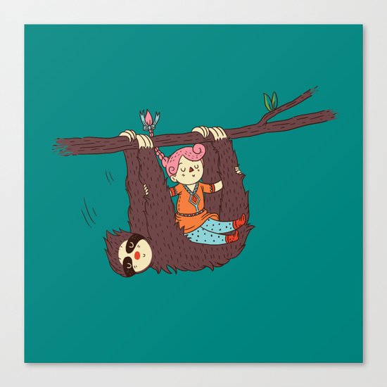Sloth Swing Canvas Print