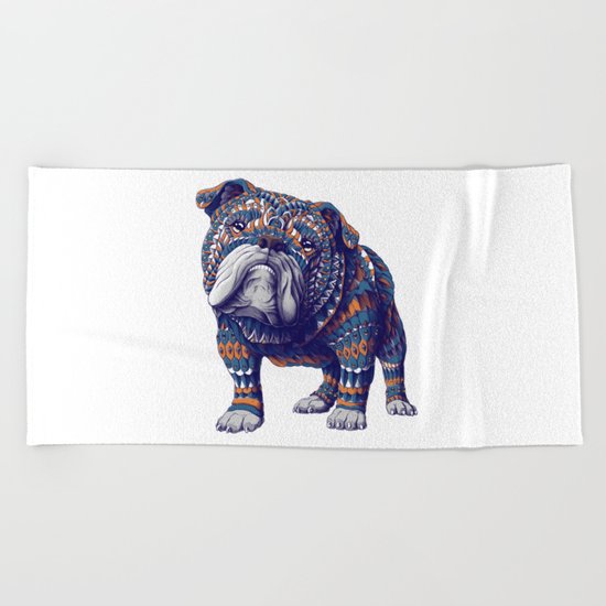 English Bulldog (Color Version) Beach Towel