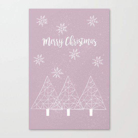 Merry Christmas Pink Canvas Print