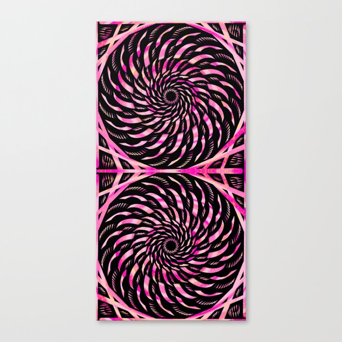 Black and Pink Twirl Canvas Print