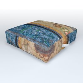 El Santo Nino De Atocha Outdoor Floor Cushion | Vintage, Texture, Santoninodeatocha, Macro, Atocha, Antique, Nostalgic, Color, Retro, Old 