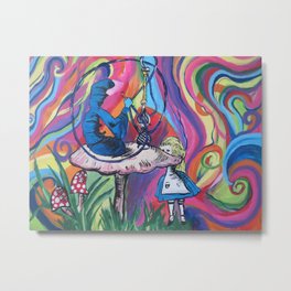 "Trippy Alice in Wonderland" Metal Print