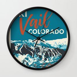 Ski Vail Colorado, vintage poster Wall Clock