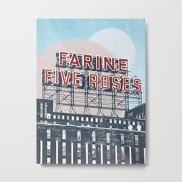 Five Roses Design Metal Print | Colorfulposter, Montrealfiveroses, Montreallandmark, Modernart, Serialposter, Boho, Fiveroses, Montreal, Quebec, Minimalistart 