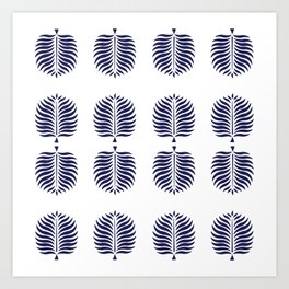 TROPICAL PALMS . WHITE + RESORT BLUE Art Print
