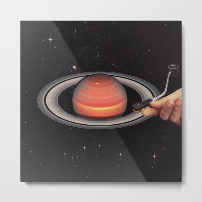 Galactic DJ - Vinyl Saturn Turntable Metal Print