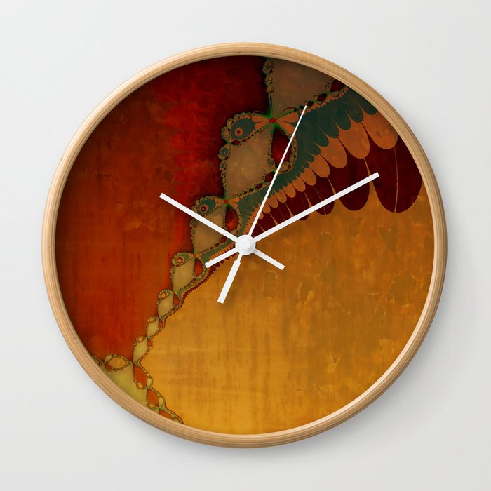 Southwestern Sunset 2 -copper ochre sienna olive gold Wall Clock