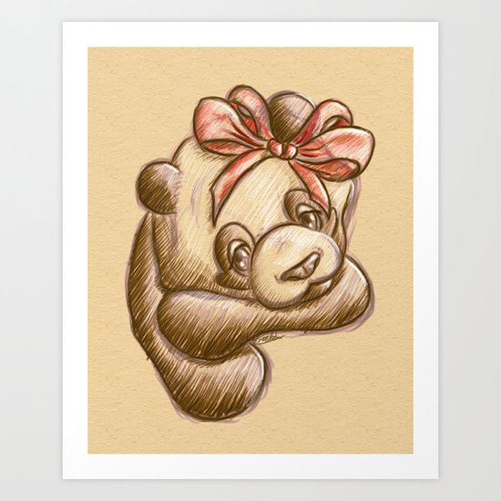 Pink Bow Precious Art Print
