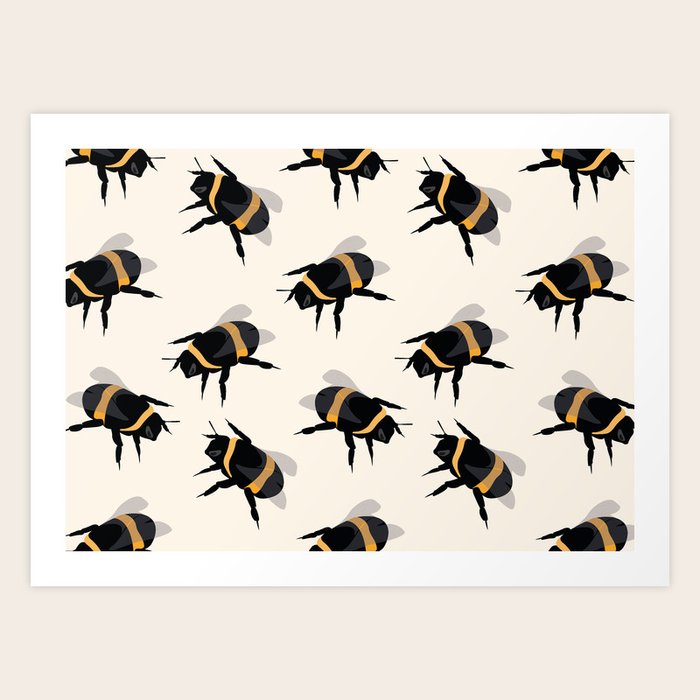 Bumble Bee Print Art Print By Zebradesigns