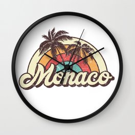 Monaco beach city Wall Clock