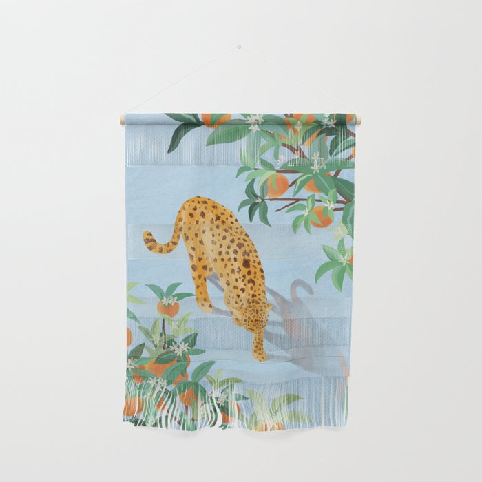 Leopard and Orange Trees Wall Hanging