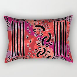 Authentic Aboriginal Art - The Search for Bush Tucker Rectangular Pillow
