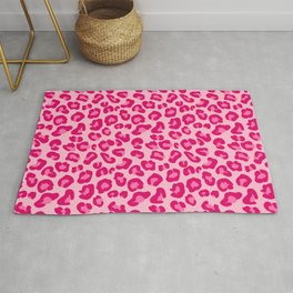 Leopard Print in Pastel Pink, Hot Pink and Fuchsia Area & Throw Rug