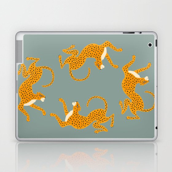 Leopard Race - blue Laptop & iPad Skin