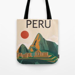 Peru travel poster Tote Bag