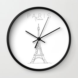 Paris Eiffel Tower Wall Clock | Europe, Symbol, France, Illustration, City, Graphicdesign, Sketch, Pen, Pencil, Paris 
