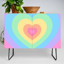 Rainbow Heart Pattern Credenza