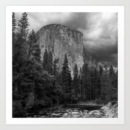 Yosemite National Park, El Capitan, Black and White Photography, Outdoors, Landscape, National Parks Art Print