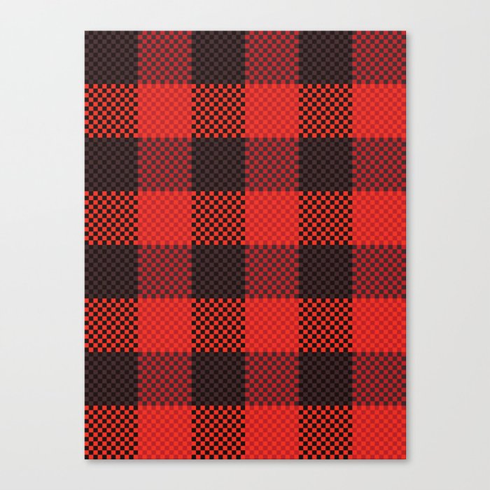 Pixel Plaid - Lumberjack Canvas Print