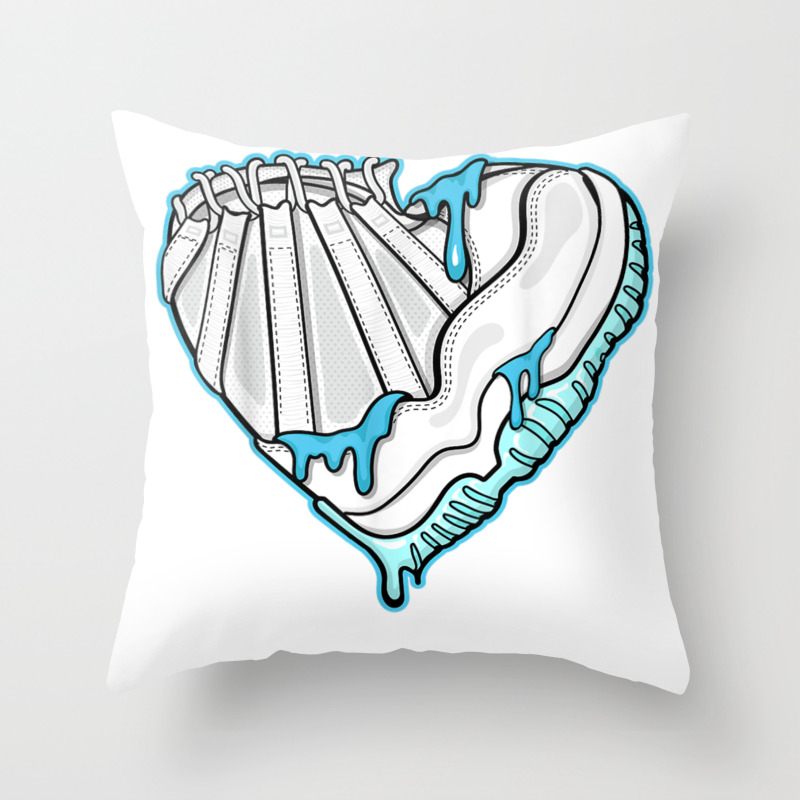 Snk Heart To Match Jordan 11 Low Legend Blue T Shirt Throw Pillow By Nguyenvund Society6