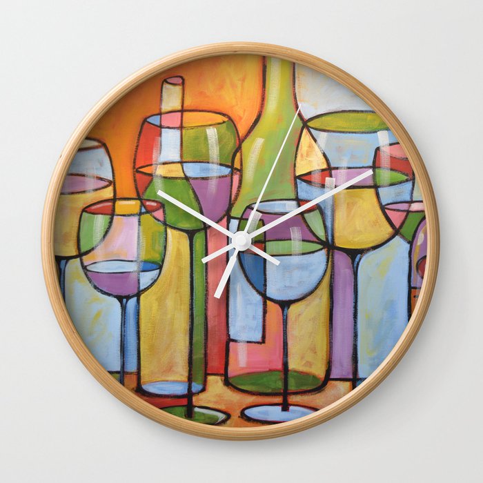 Abstract Art Wine Glasses Alcohol Bar Painting Time To Relax