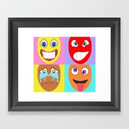 Emotions Emojis Framed Art Print