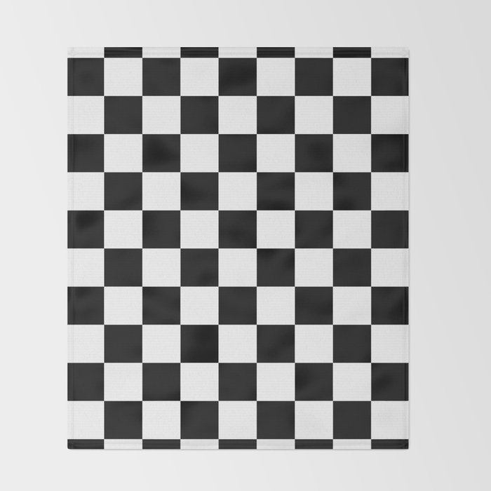 Checkered White And Black Throw Blanket By Checkeredanddiamonds Society6