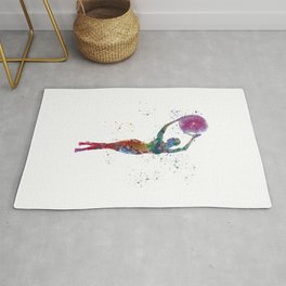 Fitness in watercolor Area & Throw Rug