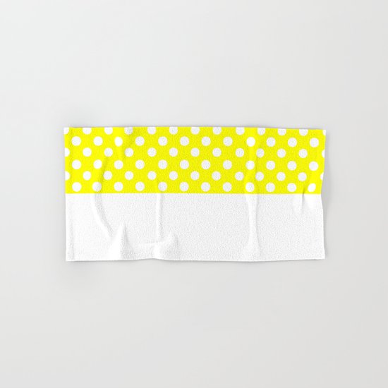 Polka Dots (White/Yellow) Hand & Bath Towel
