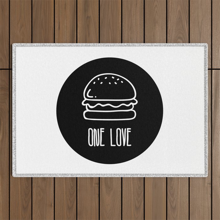 ONE LOVE, BURGER LOVE Outdoor Rug