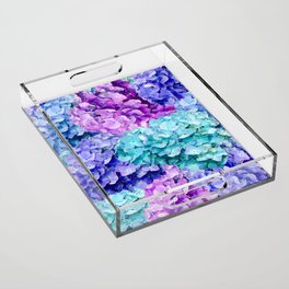 Colorful hydrangeas Acrylic Tray